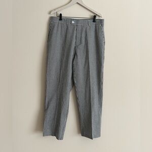 Linea Uomo Men’s Pants - Size 38x30 - Black & White Check - Seersucker Style